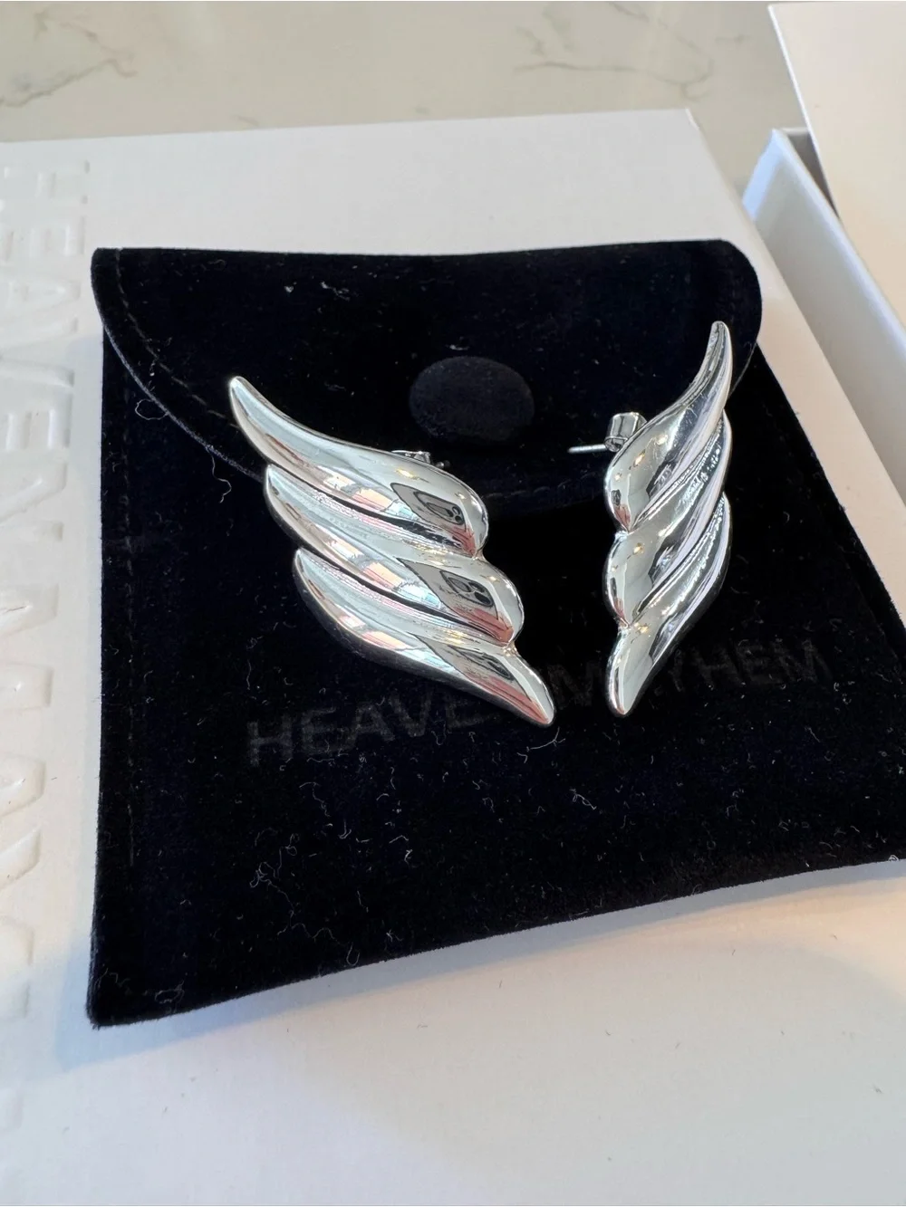 Heaven Mayhem Sterling Silver Wing Earring